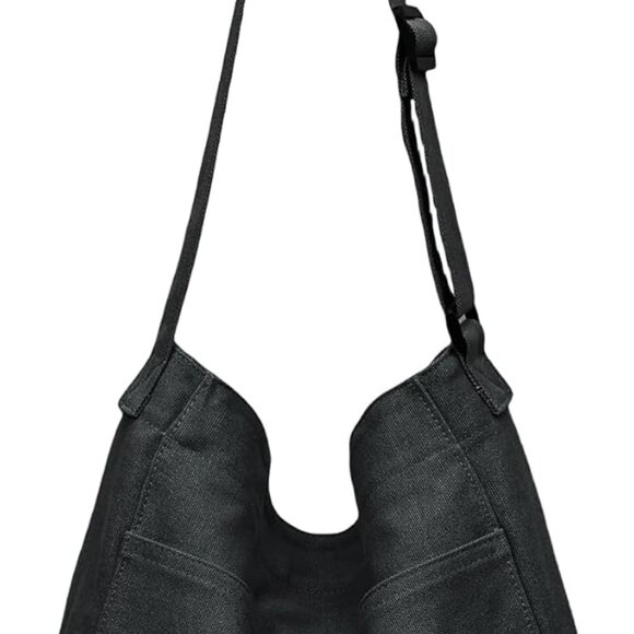Canvas Hobo Bag Large Crossbody Shoulder Tote Practical for Travel Work - Picture 1 of 7